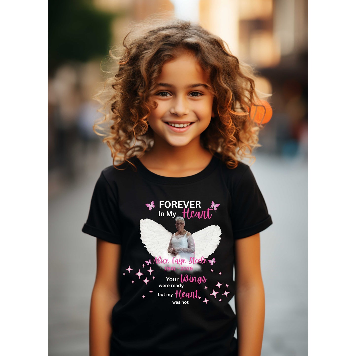 FAYE ,FOREVER In My Heart Wings Your but my Heart was not were ready Alice Faye Steele 1941 - 2026 Youth Cotton T-Shirt