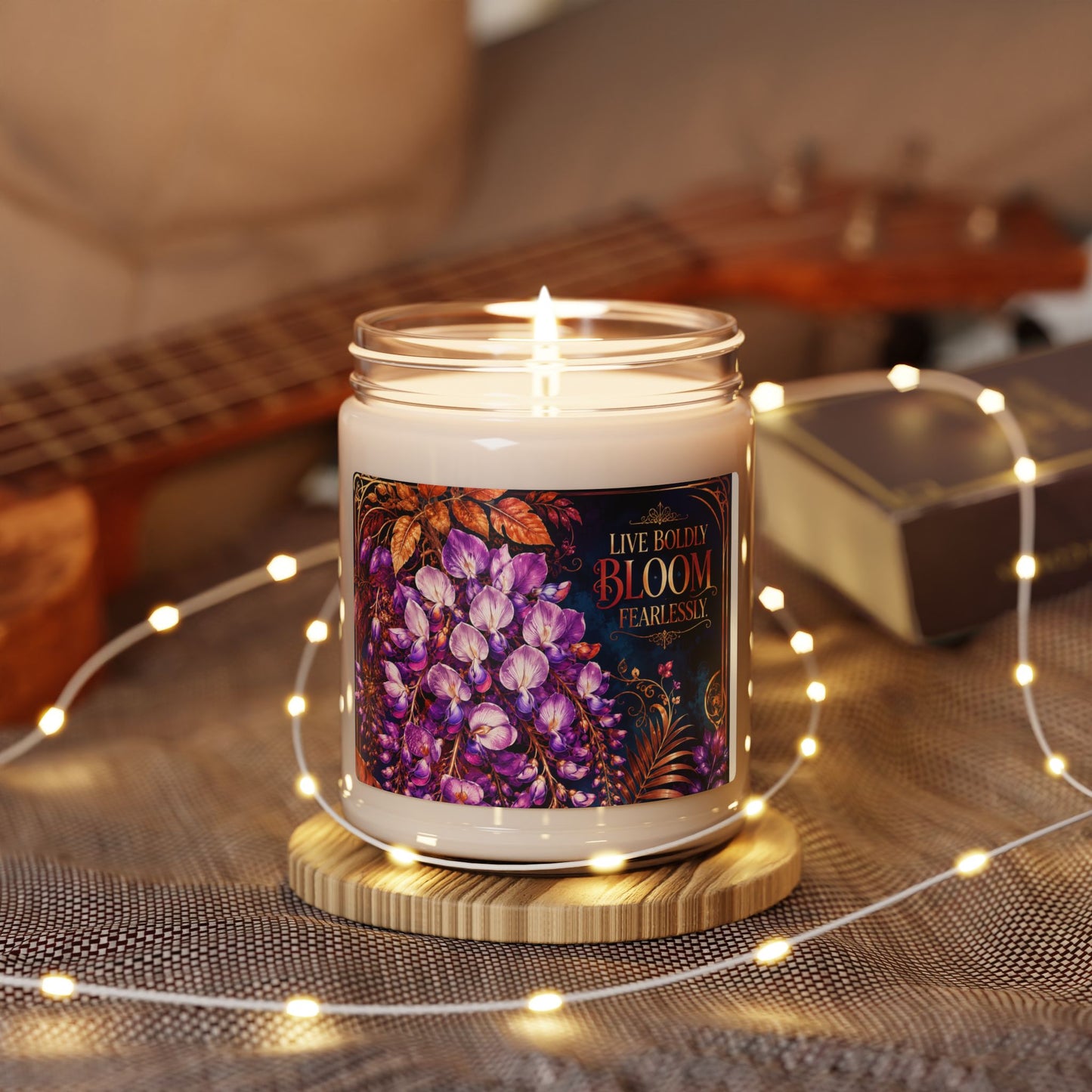 Bloom Fearlessly 9oz Scented Soy Candle — Floral Aromatherapy Jar (Live Boldly Bloom Fearlessly)