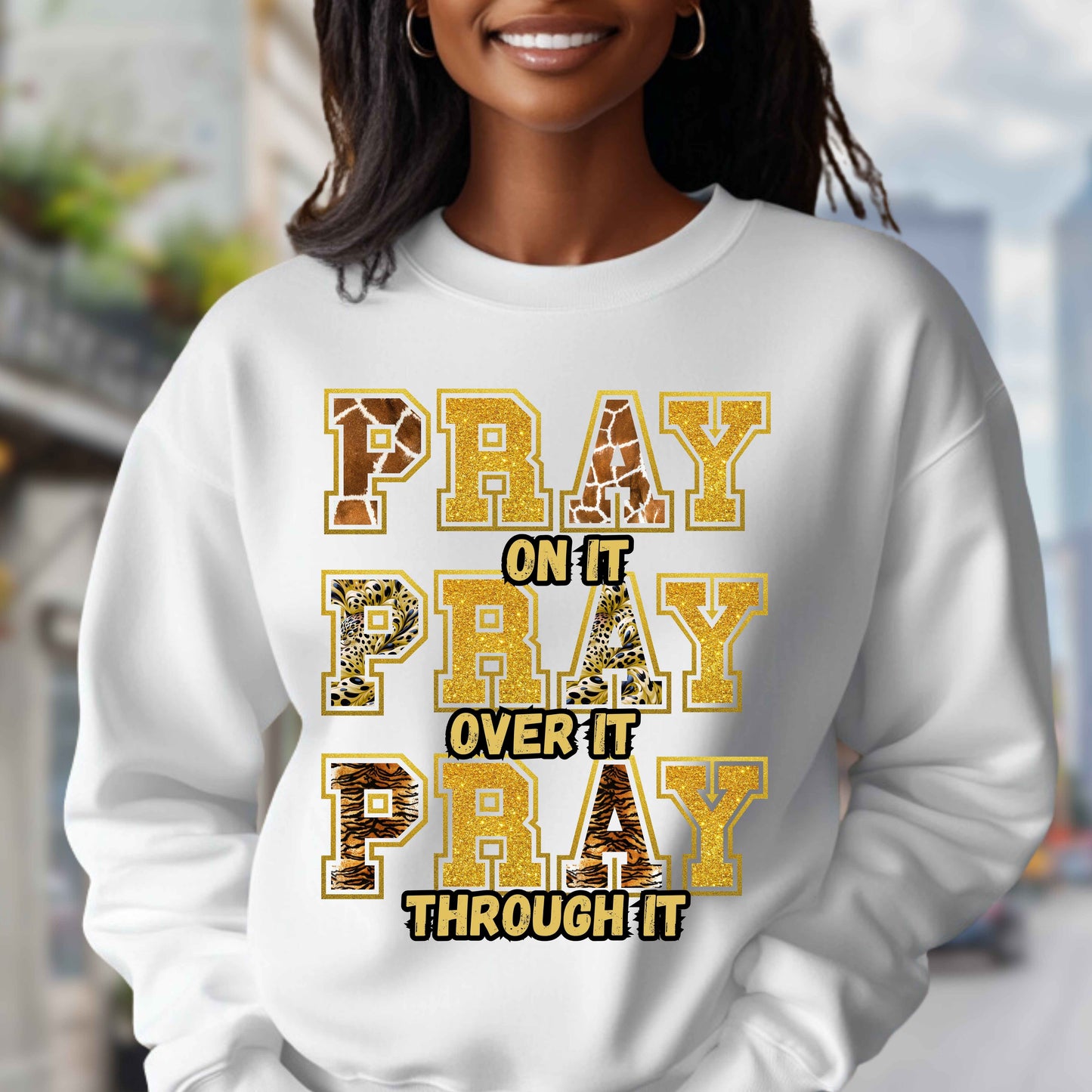 PRAY ON IT, PRAY OVER IT, PRAY THROUGH IT.  Gildan Pullover Hoodie