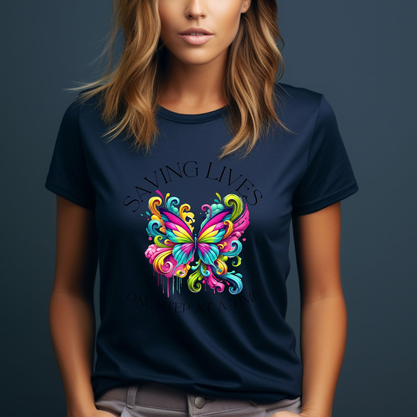 Saving lives, one step at a time  Breast cancer awaeness. T-Shirt