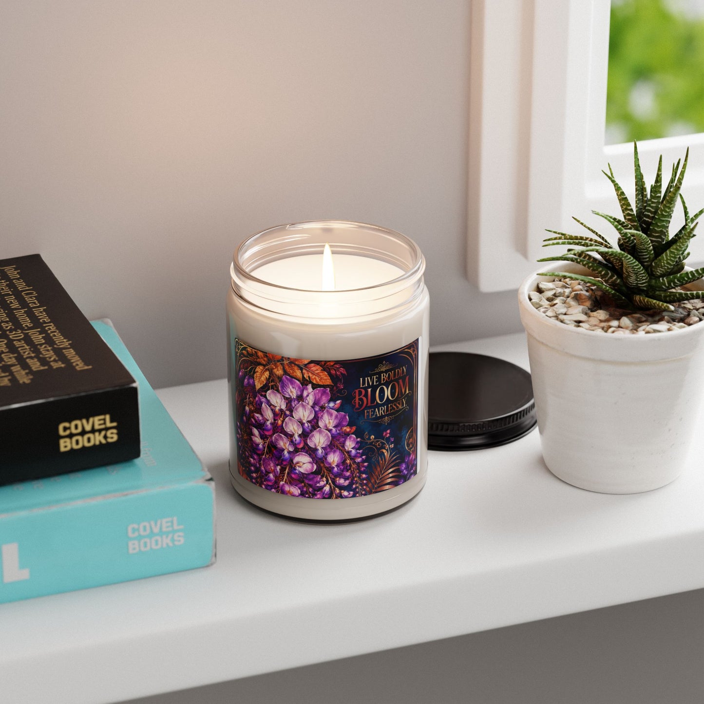 Bloom Fearlessly 9oz Scented Soy Candle — Floral Aromatherapy Jar (Live Boldly Bloom Fearlessly)
