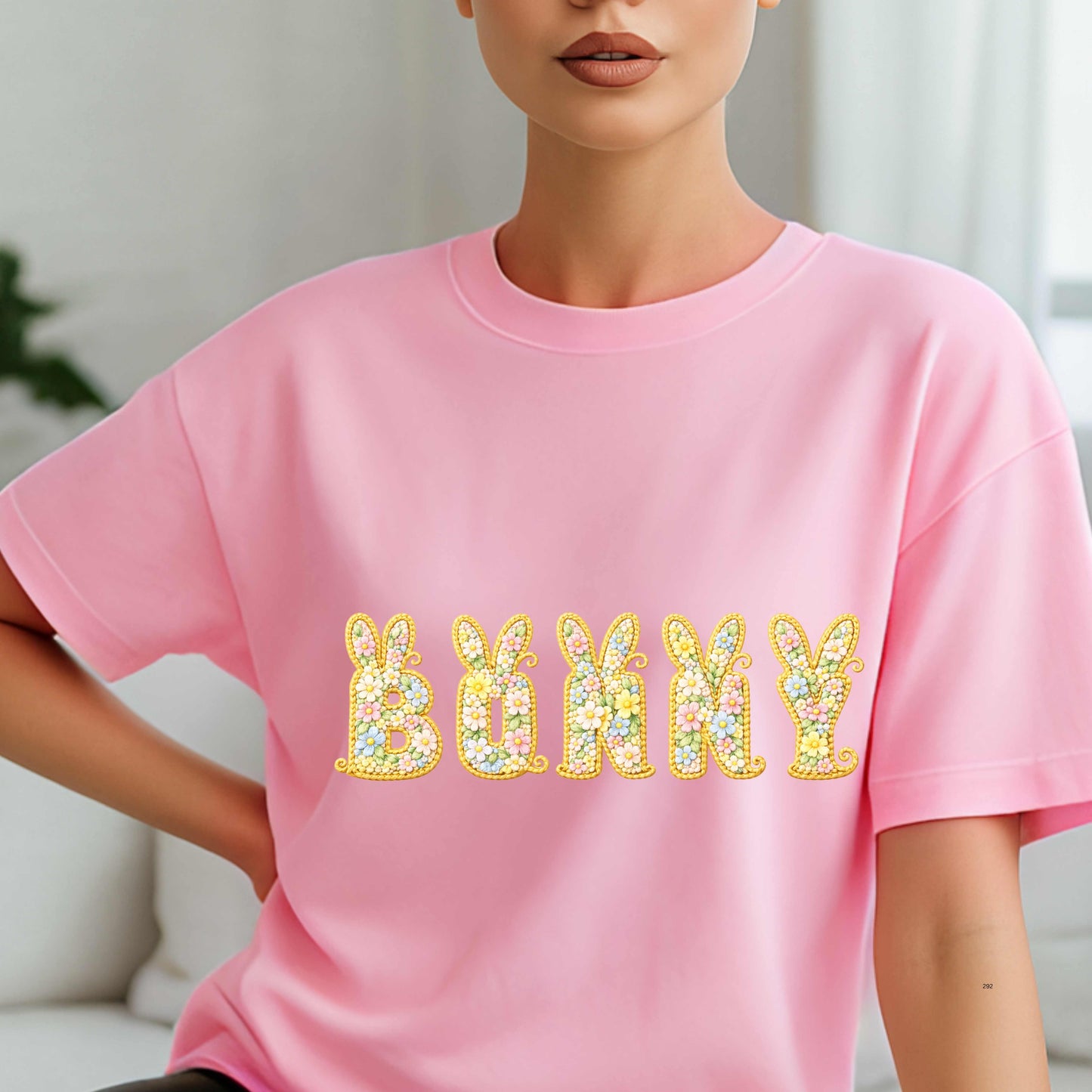 BUNNY EARS IN FLOWERS. T-Shirt