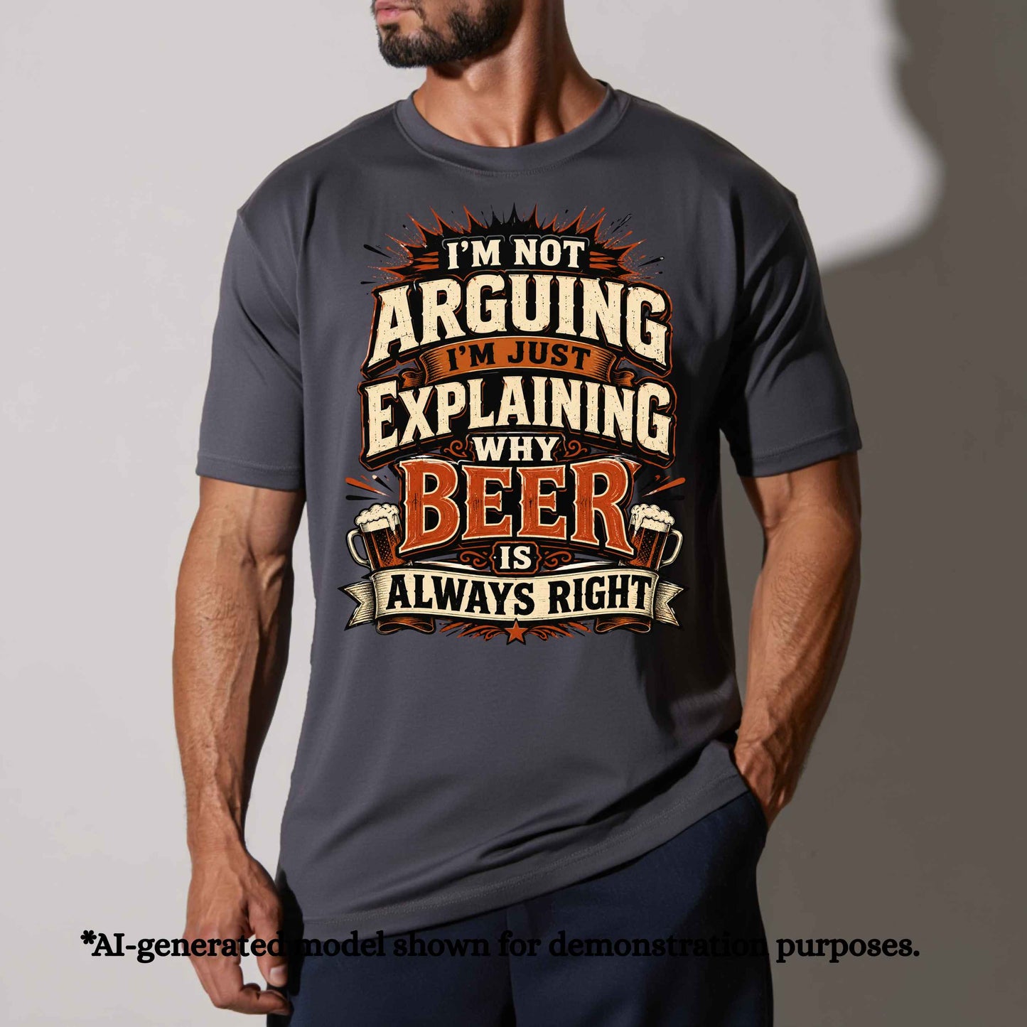 I'M  NOT ARGUING  I'M JUST EXPLAINING WHY BEER IS ALWAYS RIGHT. T-Shirt