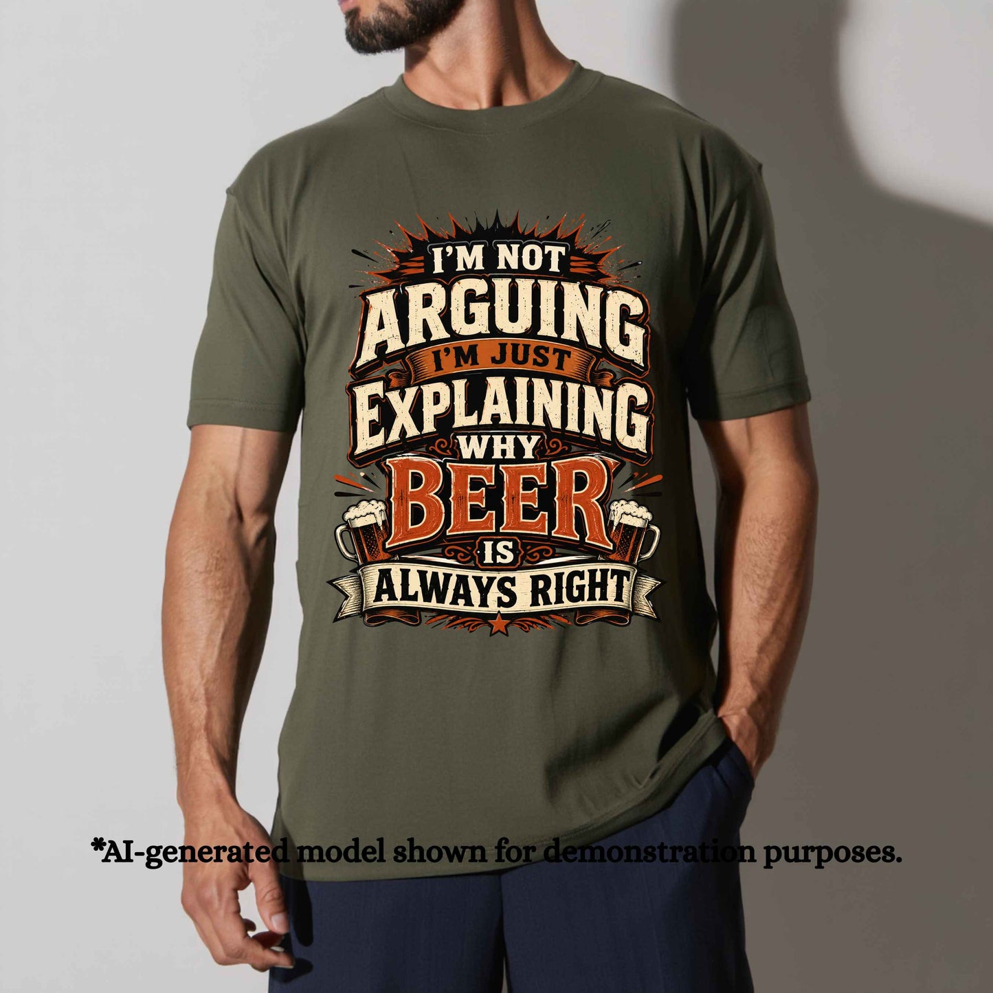 I'M  NOT ARGUING  I'M JUST EXPLAINING WHY BEER IS ALWAYS RIGHT. T-Shirt