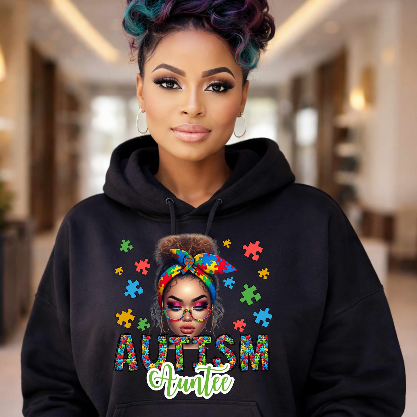 AUTISM AUNTEE   Pullover Hoodie