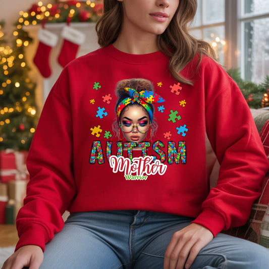 AUTISM MOTHER WARRIOR.  Pullover Hoodie