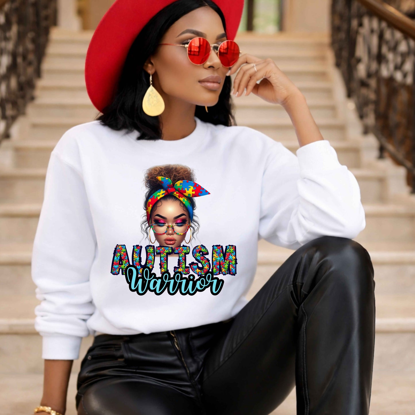 AUTISM WARRIOR   Crewneck Pullover Sweatshirt
