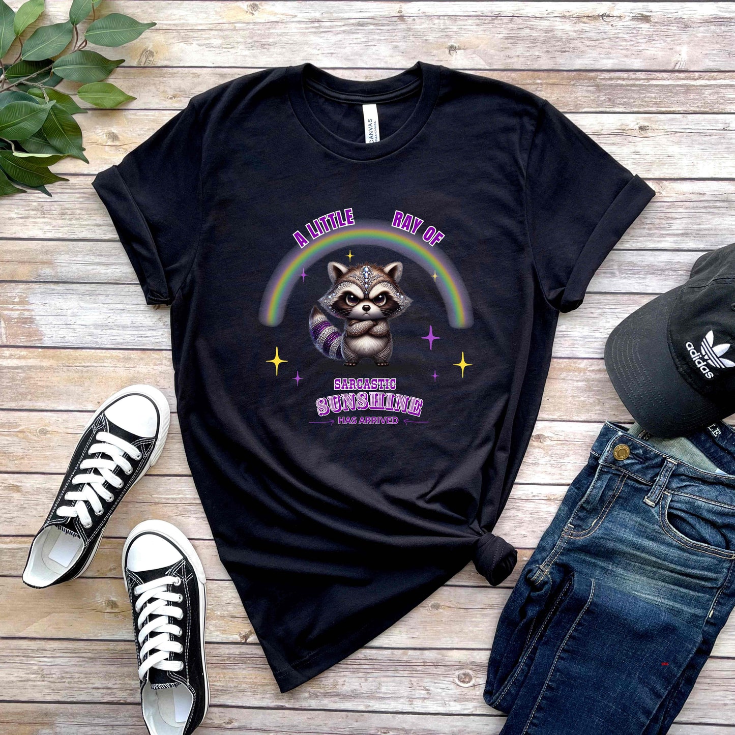 RACCOON A LITTLE RAY OF SARCASTIC SUNSHINE  . T-Shirt