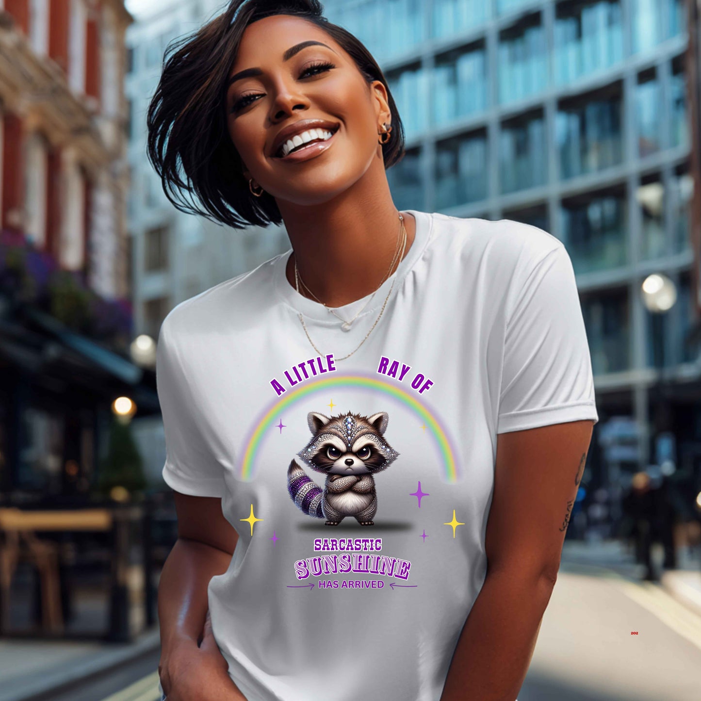 RACCOON A LITTLE RAY OF SARCASTIC SUNSHINE  . T-Shirt
