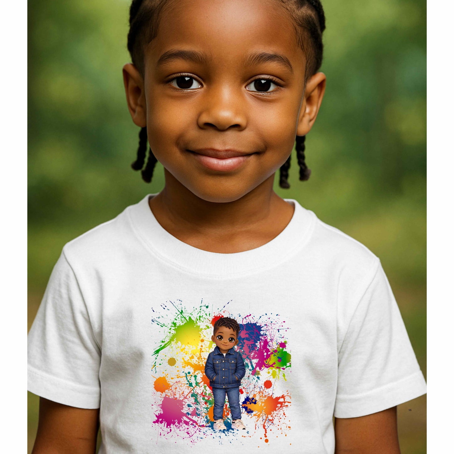 AFRICAN AMERICAN BOY  PAINT   100% Cotton T-Shirt