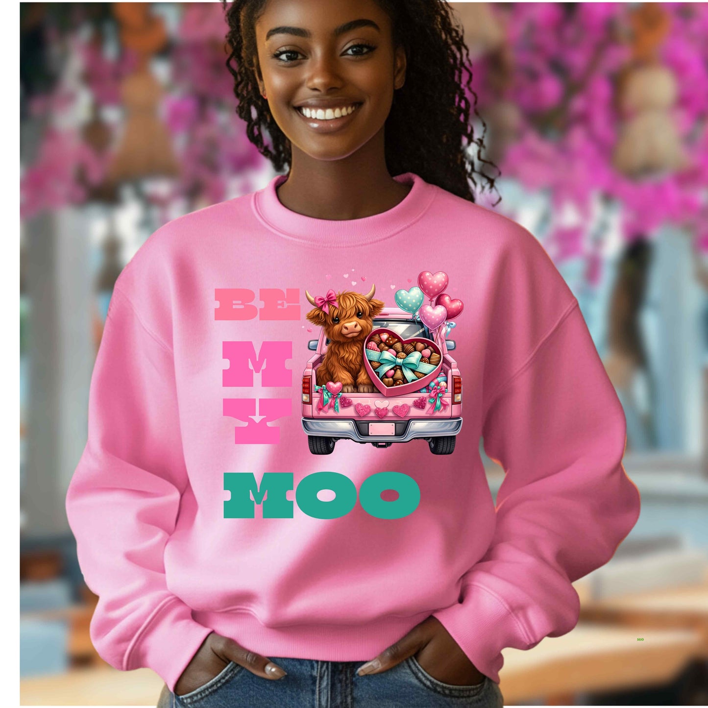BE MY MOO COW VALENTINES   Crewneck Pullover Sweatshirt