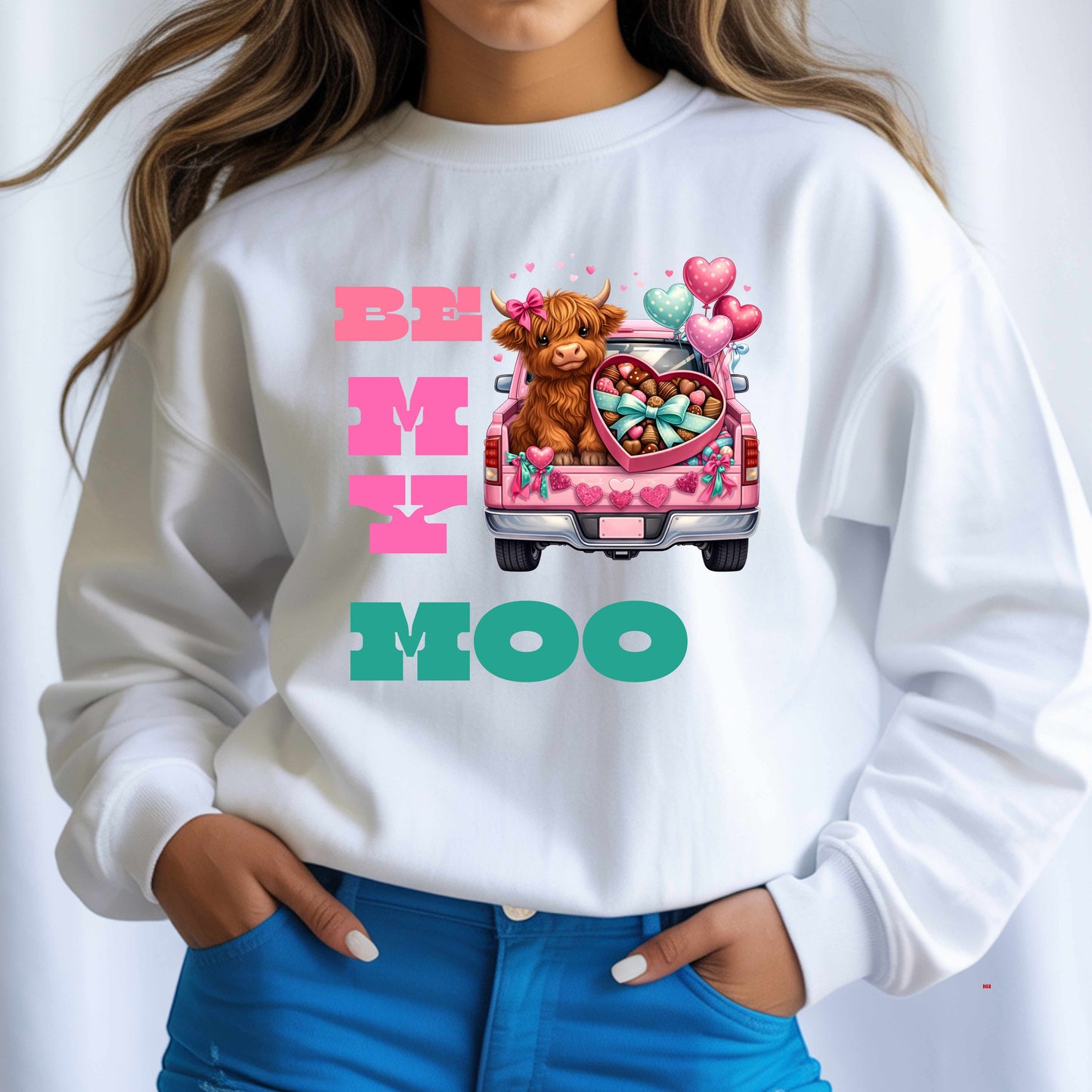 BE MY MOO COW VALENTINES   Crewneck Pullover Sweatshirt