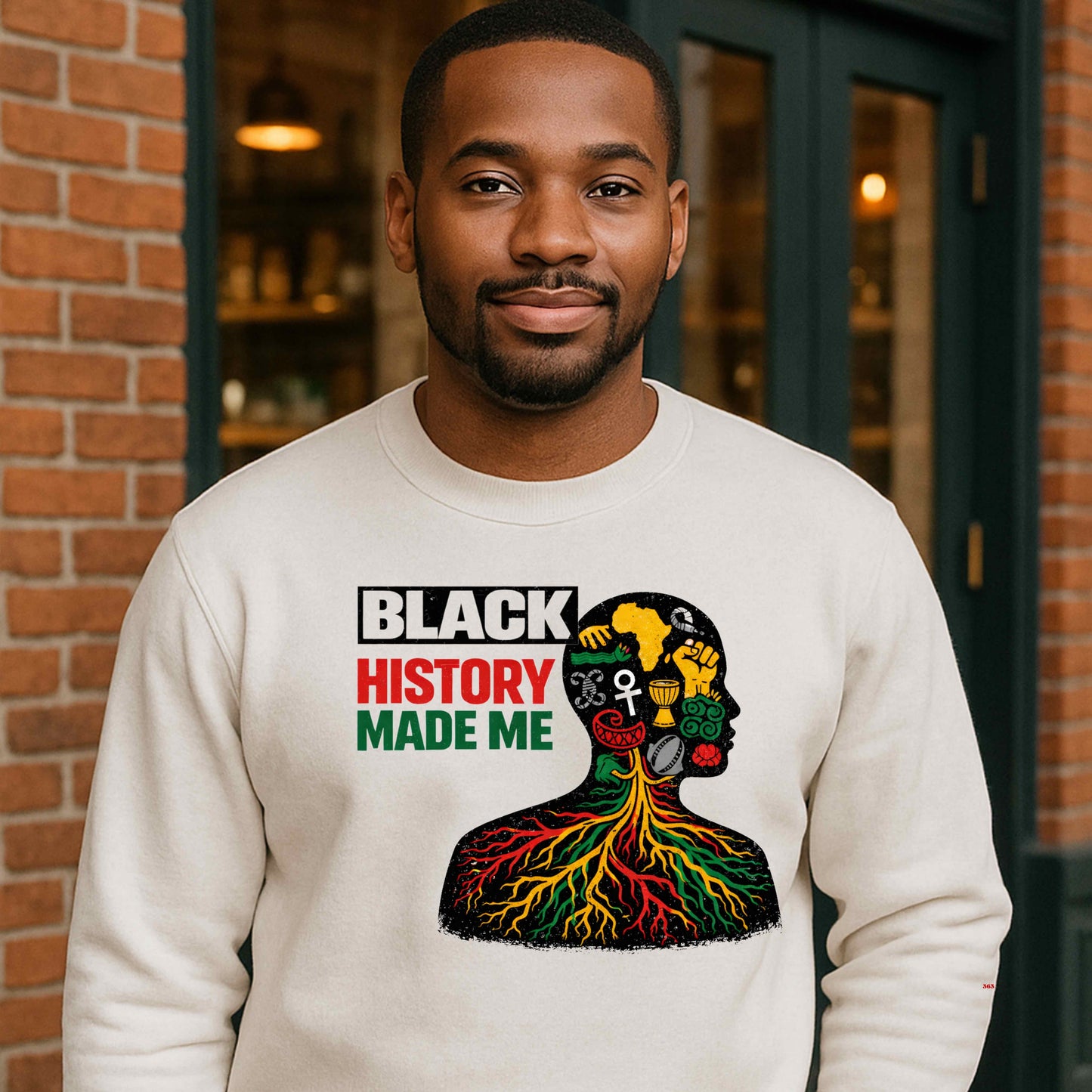 BLACK MADE ME.  Crewneck Pullover Sweatshirt