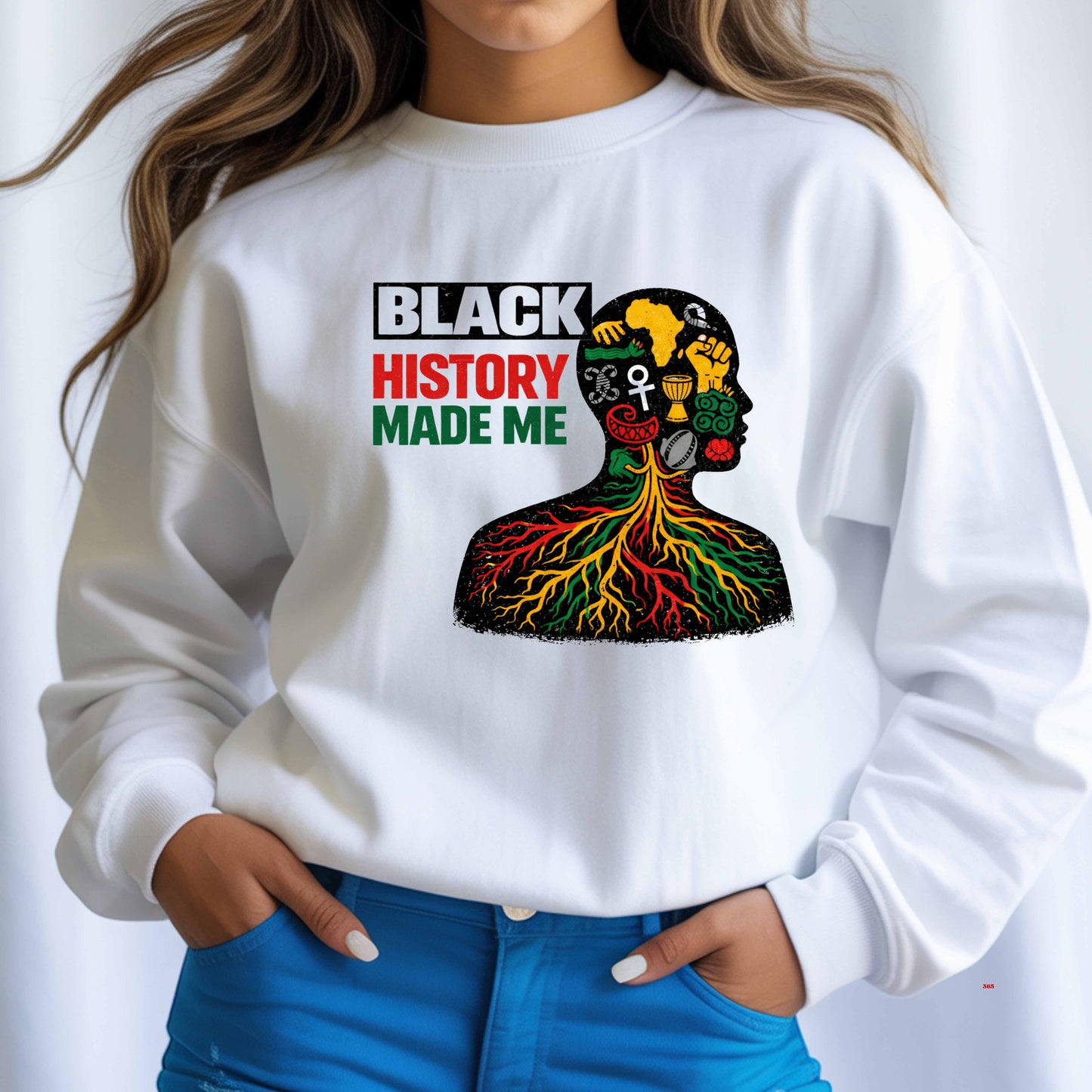 BLACK MADE ME.  Crewneck Pullover Sweatshirt