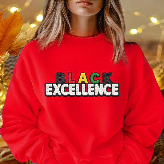 BLACK EXCELLENCE   Crewneck Pullover Sweatshirt