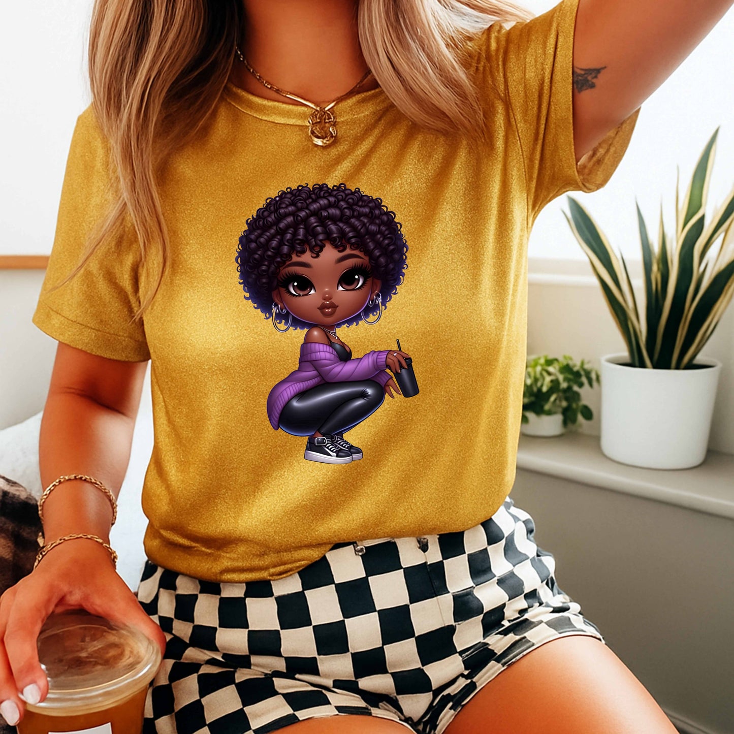 BEAUTIFUL LADY IN PURPLE. T-Shirt