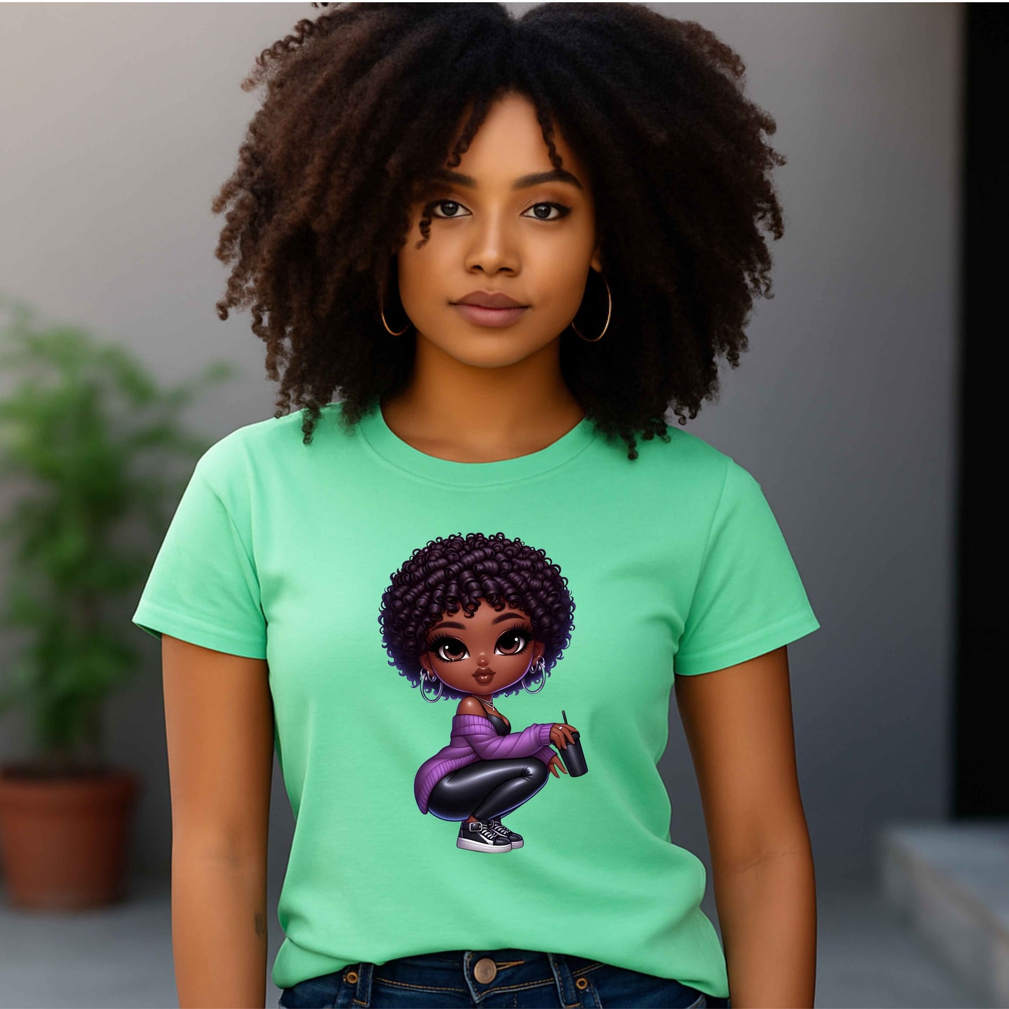 BEAUTIFUL LADY IN PURPLE. T-Shirt