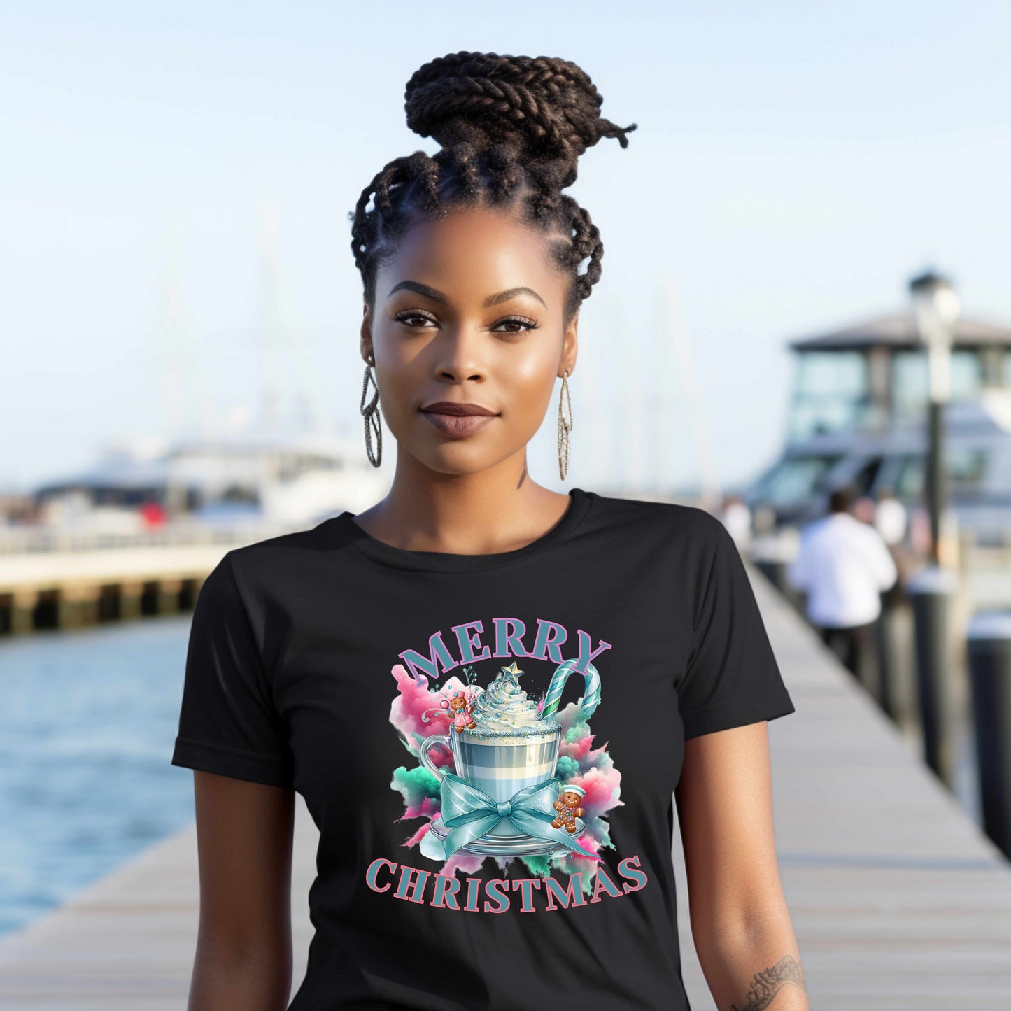 BLUE MERRY CHRISTMAS   LS T-Shirt 5.3 oz.