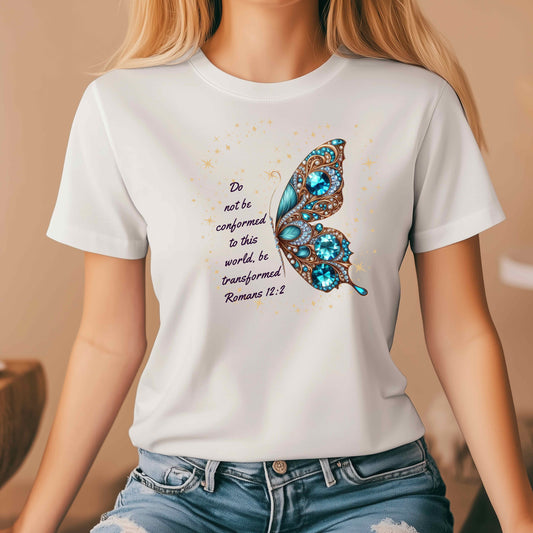 butterfly. Romans12;2. T-Shirt