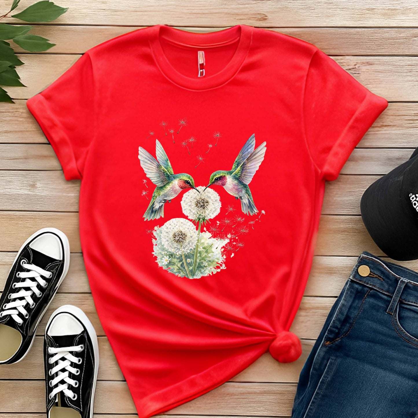 HUMMINGBIRDS AND FLOWERS. T-Shirt