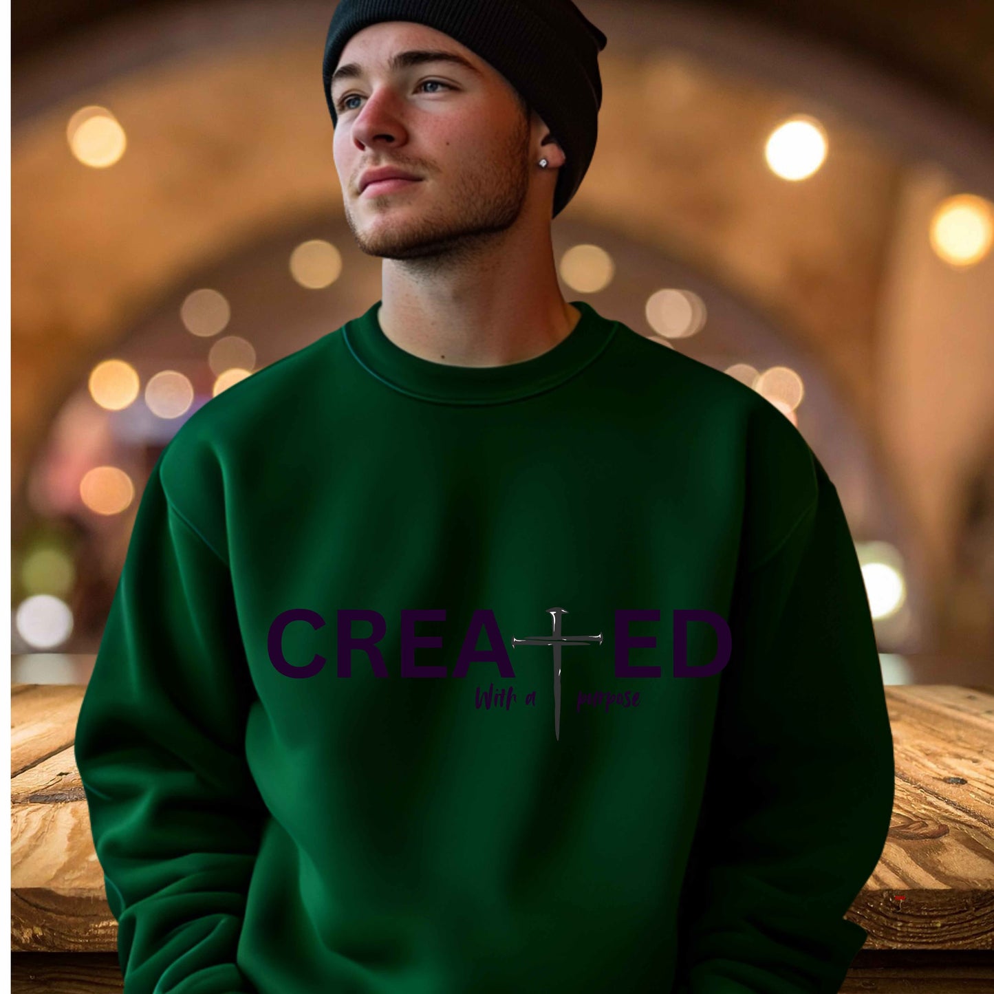 CREATED WITH A PURPOSE   Pullover Hoodie