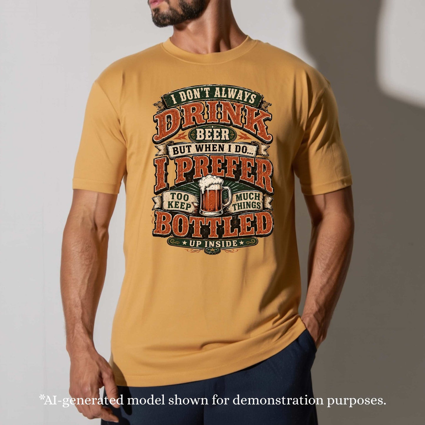 I DON'T ALWAYS DRINK BEER BUT WHEN I DO  I PREFER TOO KEEP BOTTLED UP INSIDE. T-Shirt