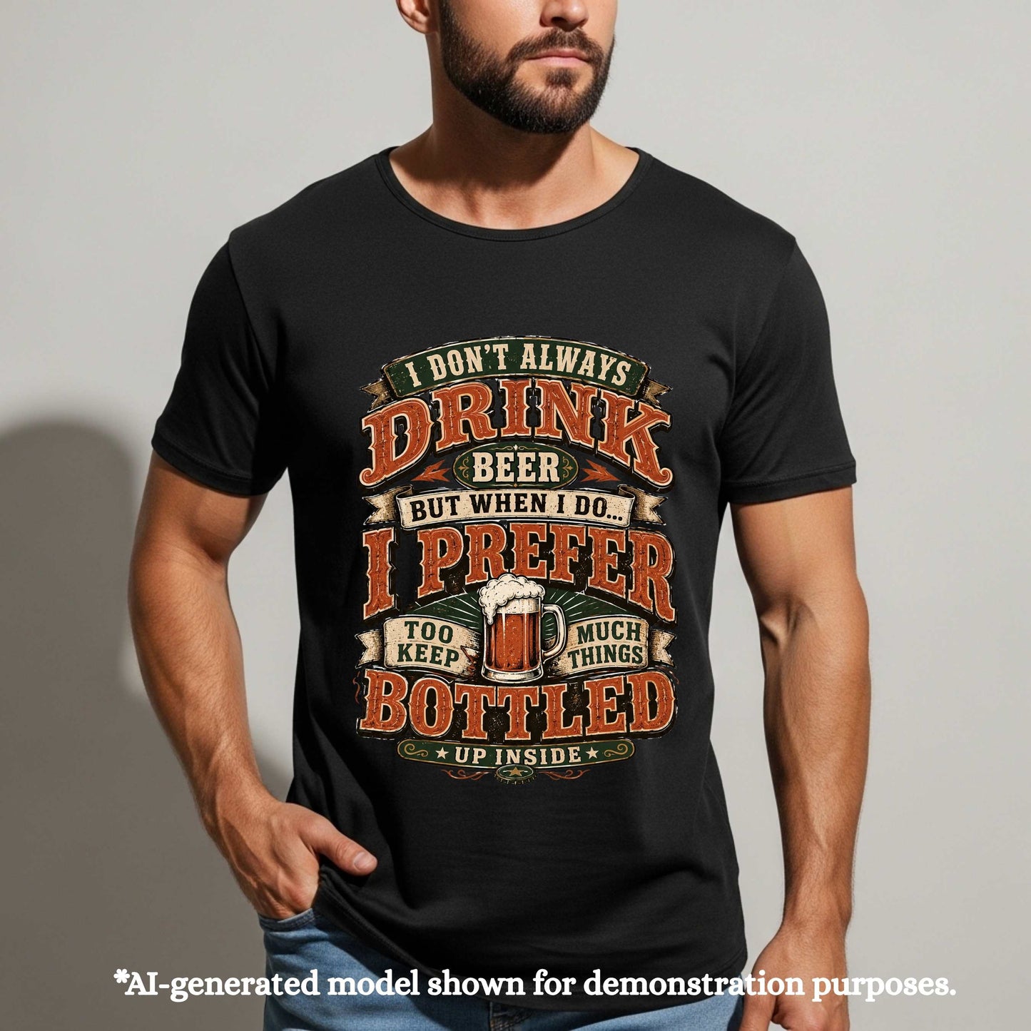 I DON'T ALWAYS DRINK BEER BUT WHEN I DO  I PREFER TOO KEEP BOTTLED UP INSIDE. T-Shirt