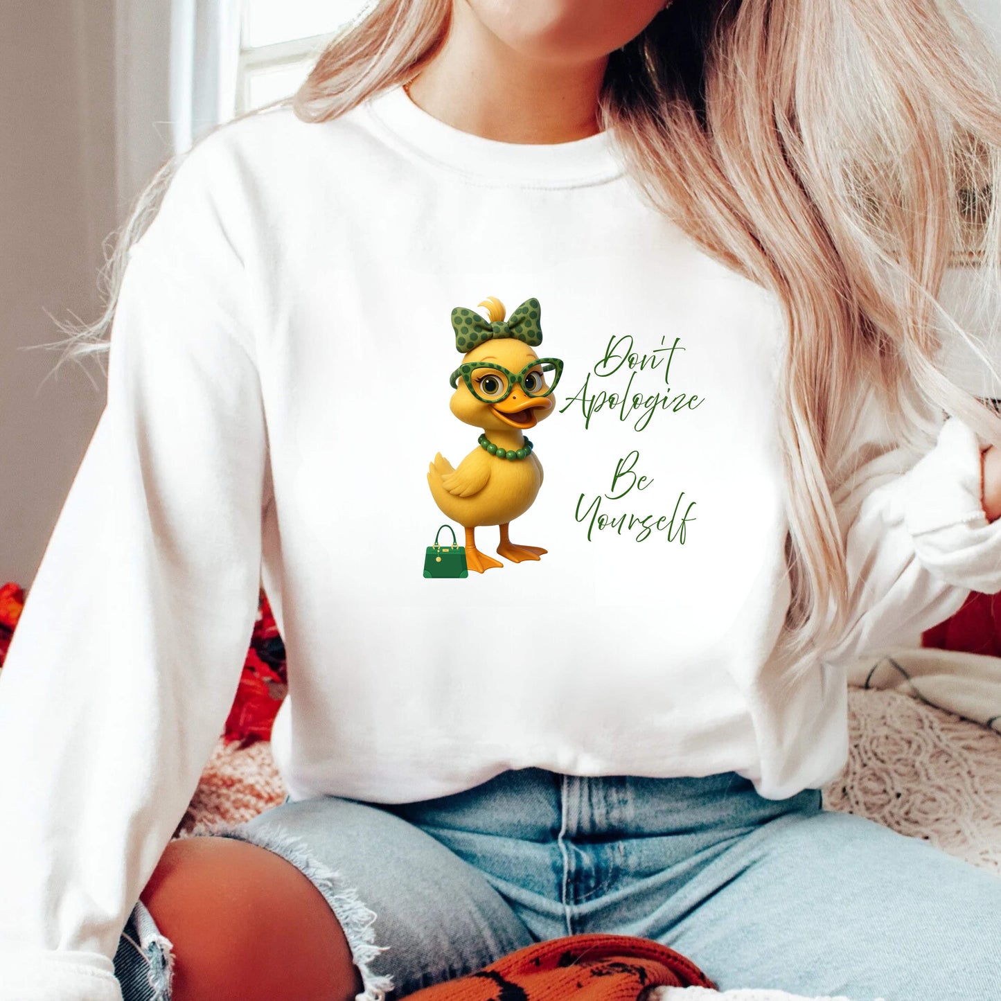 Don't Apologize Be Yourself  Crewneck Pullover Sweatshirt