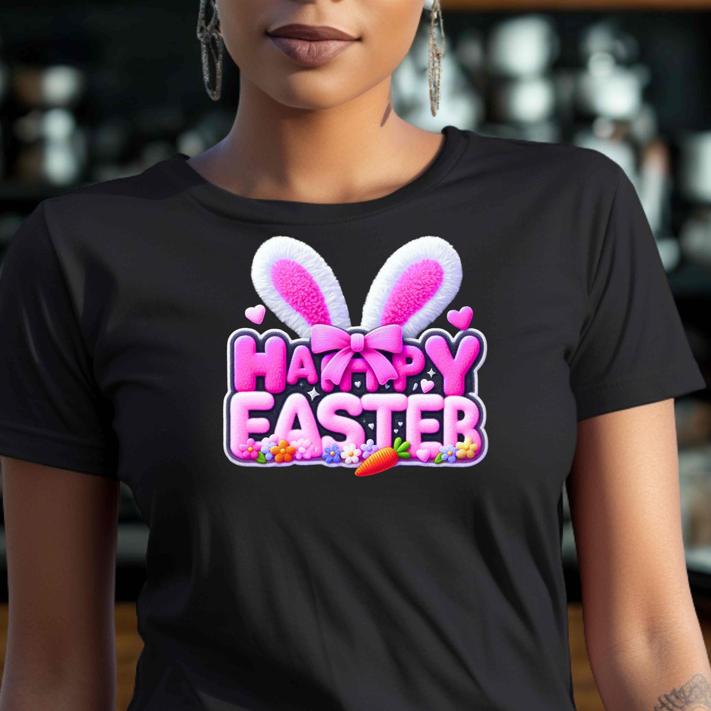 BUNNY EARS HAPPY EASTER. T-Shirt