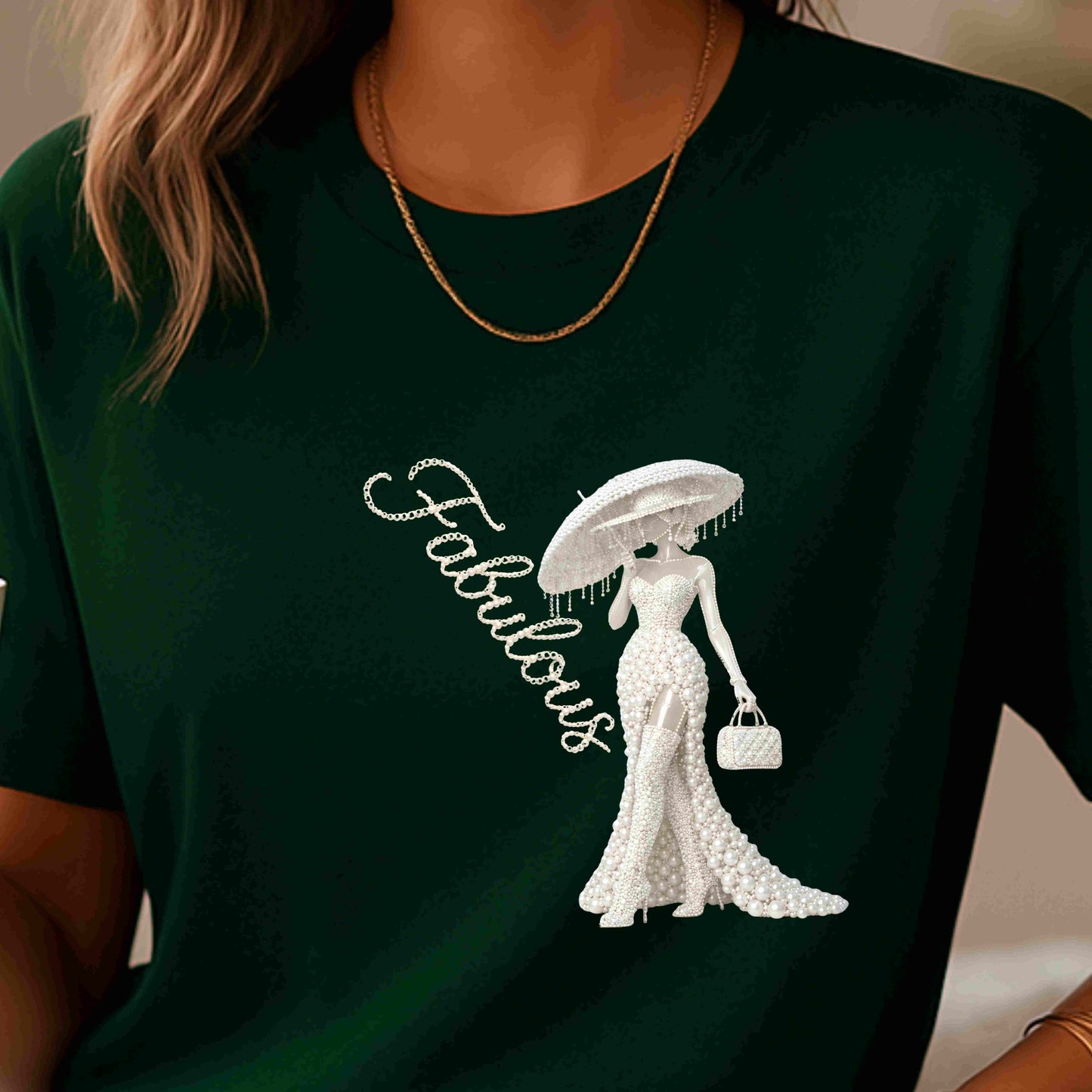 FABULOUS PEARLED LADY  T-Shirt
