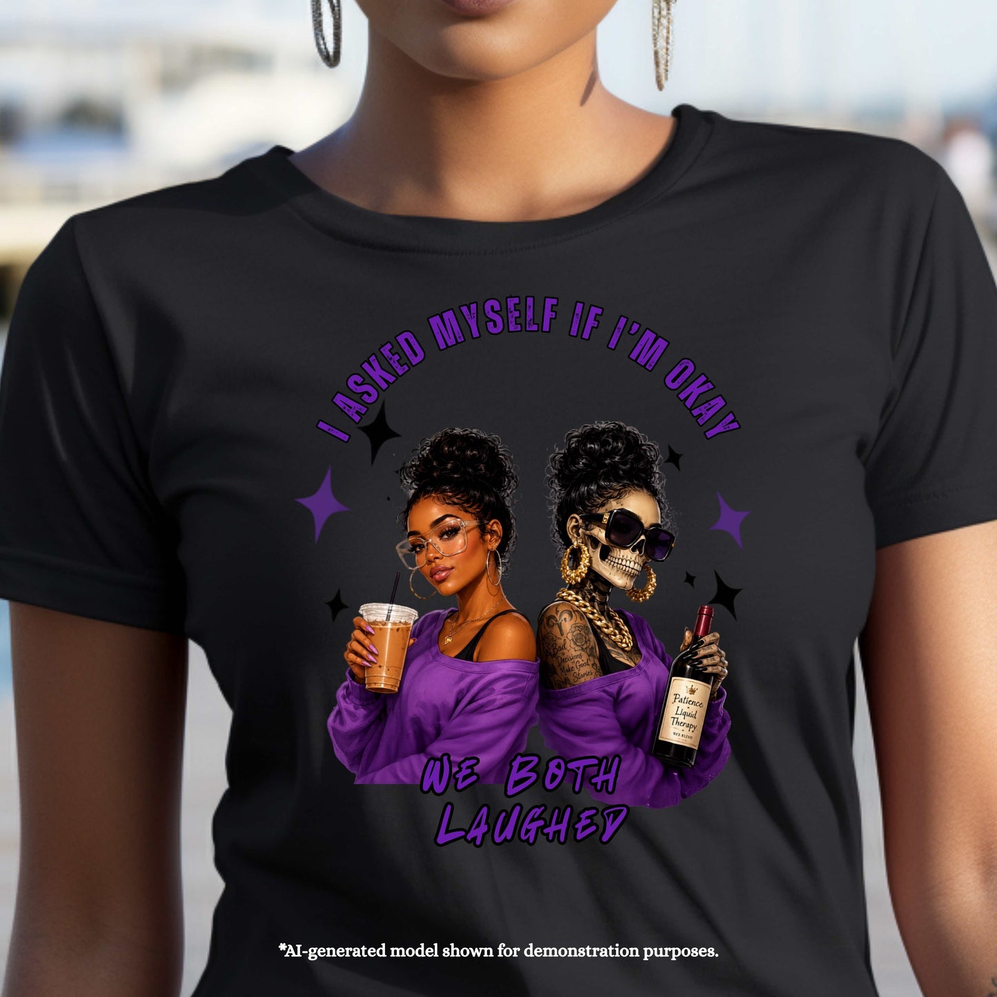 GOOD AND BAD TWIN,  I ASKED MYSELF IF I'M OKAY. T-Shirt