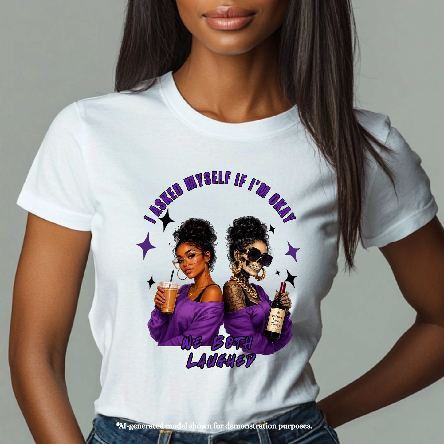 GOOD AND BAD TWIN,  I ASKED MYSELF IF I'M OKAY. T-Shirt