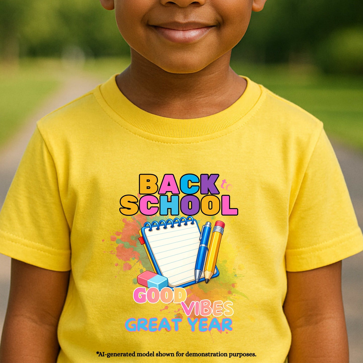 BACK TO SCHOOL GOOD VIBES GREAT YEAR. 100% Cotton T-Shirt