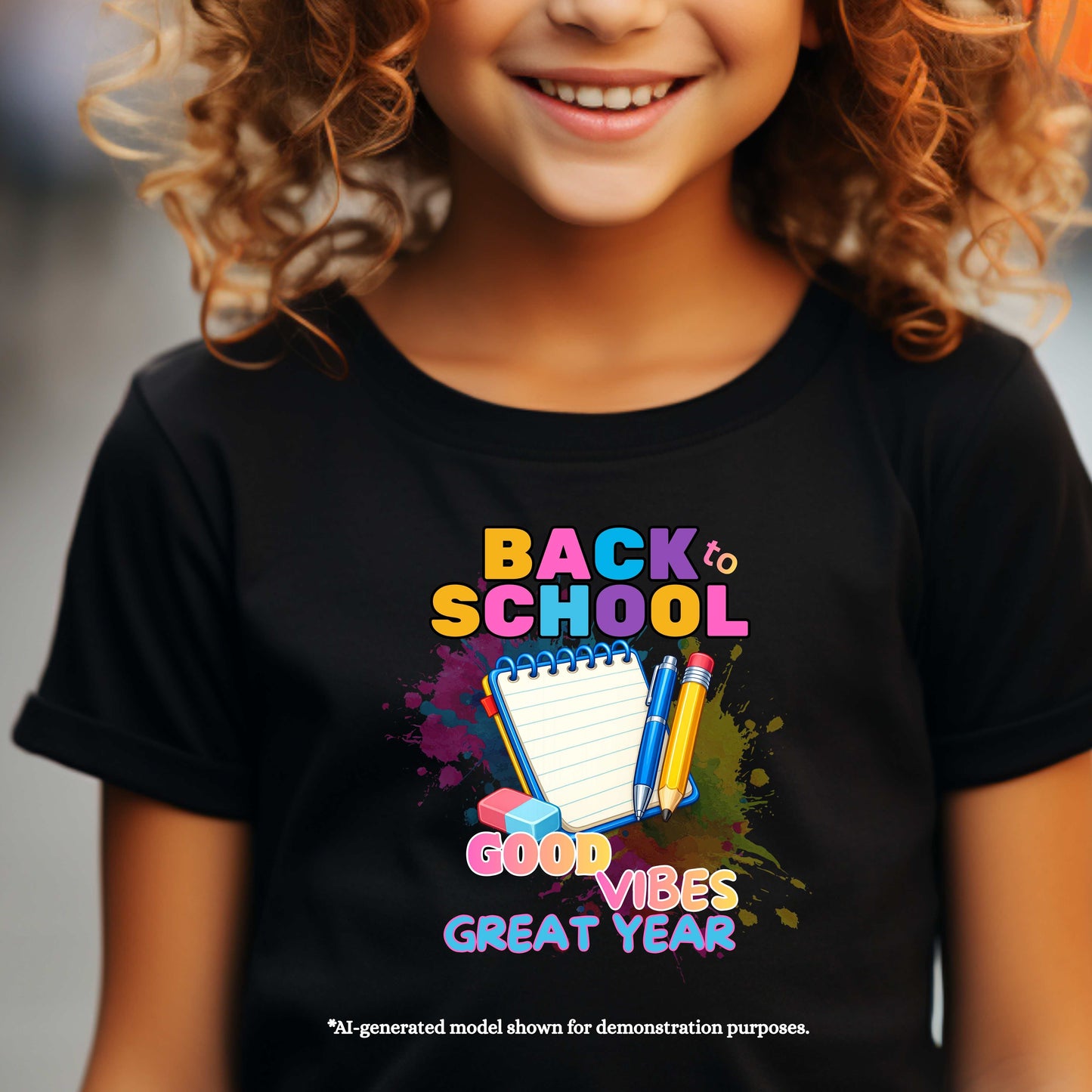 BACK TO SCHOOL GOOD VIBES GREAT YEAR. 100% Cotton T-Shirt