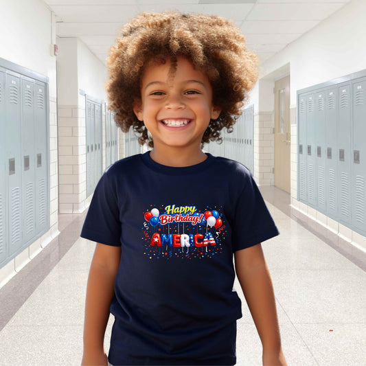 HAPPY BIRTHDAY AMERICA   Youth  100% Cotton T-Shirt