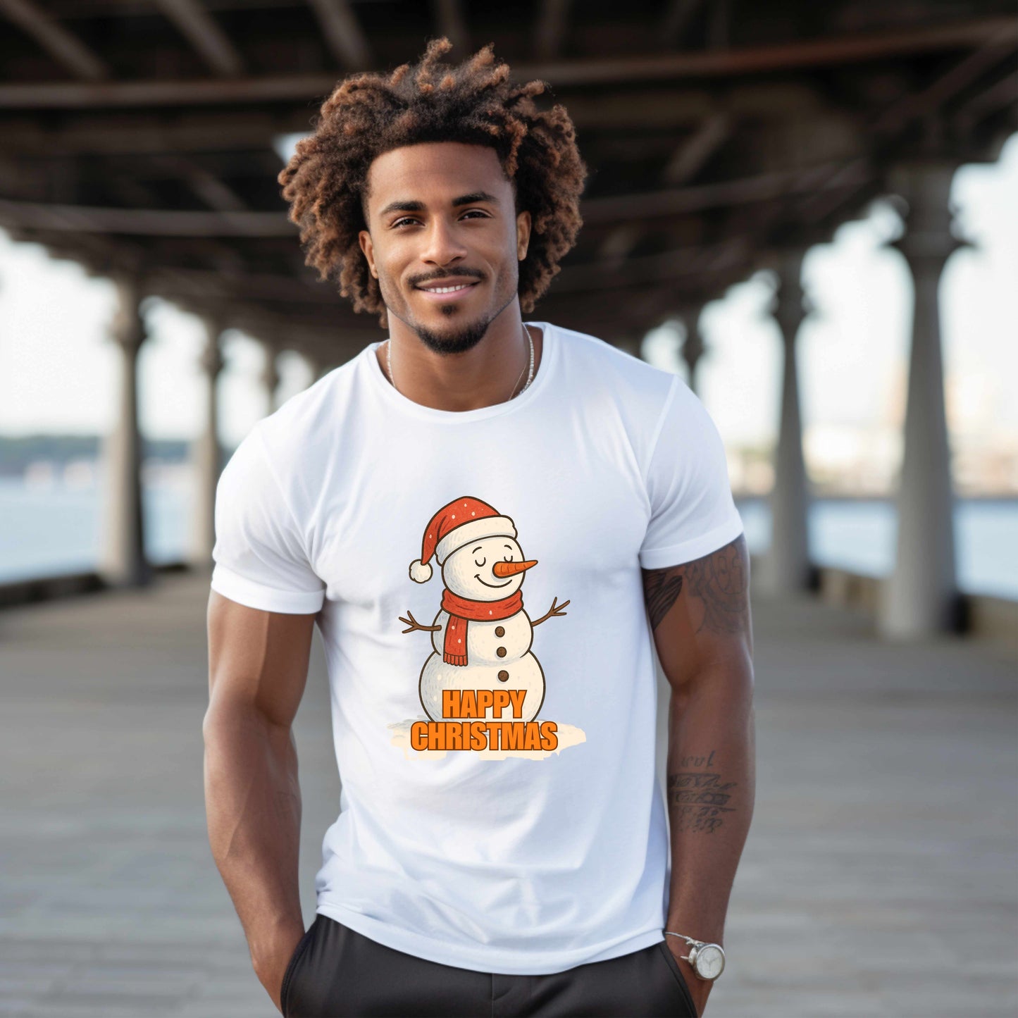 HAPPY CHRISTMAS SNOWMAN   Pullover Hoodie