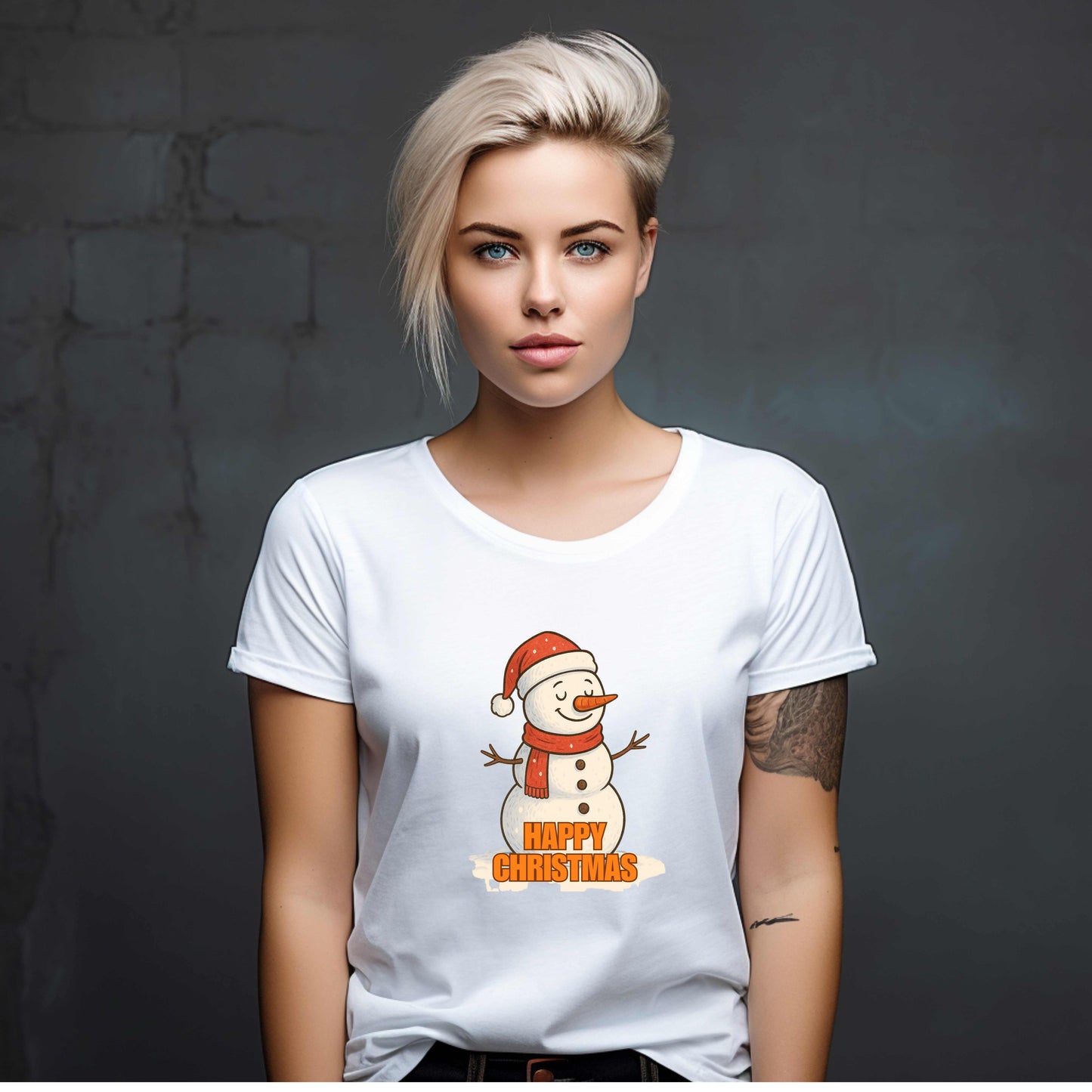 HAPPY CHRISTMAS SNOWMAN   Pullover Hoodie