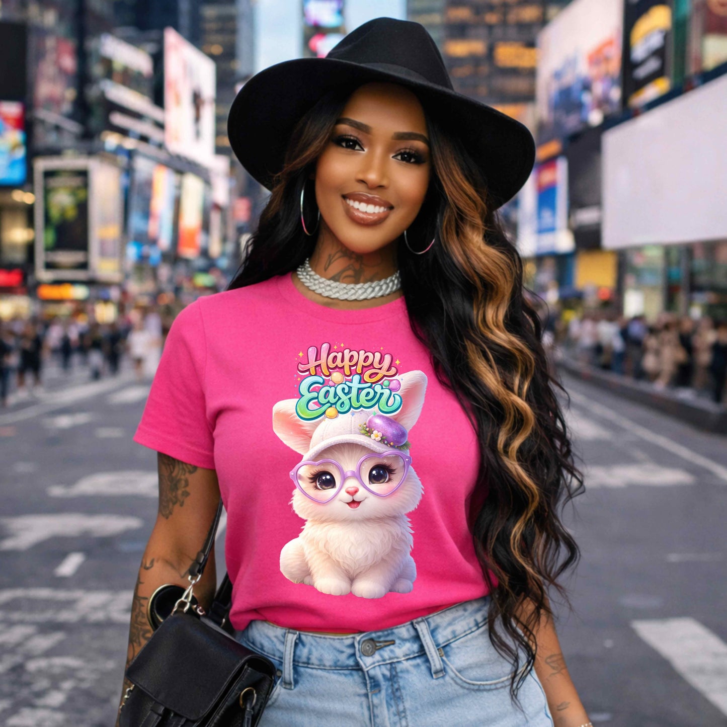 HAPPY EASTER BUNNY WITH GLASSES ON. T-Shirt
