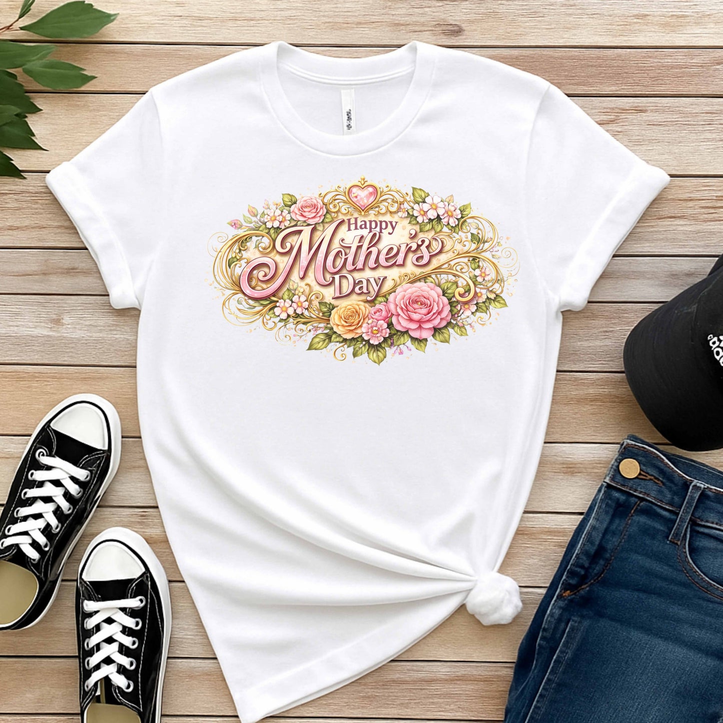 HAPPY MOTHER'S DAY FLOWERS AND A HEART. T-Shirt