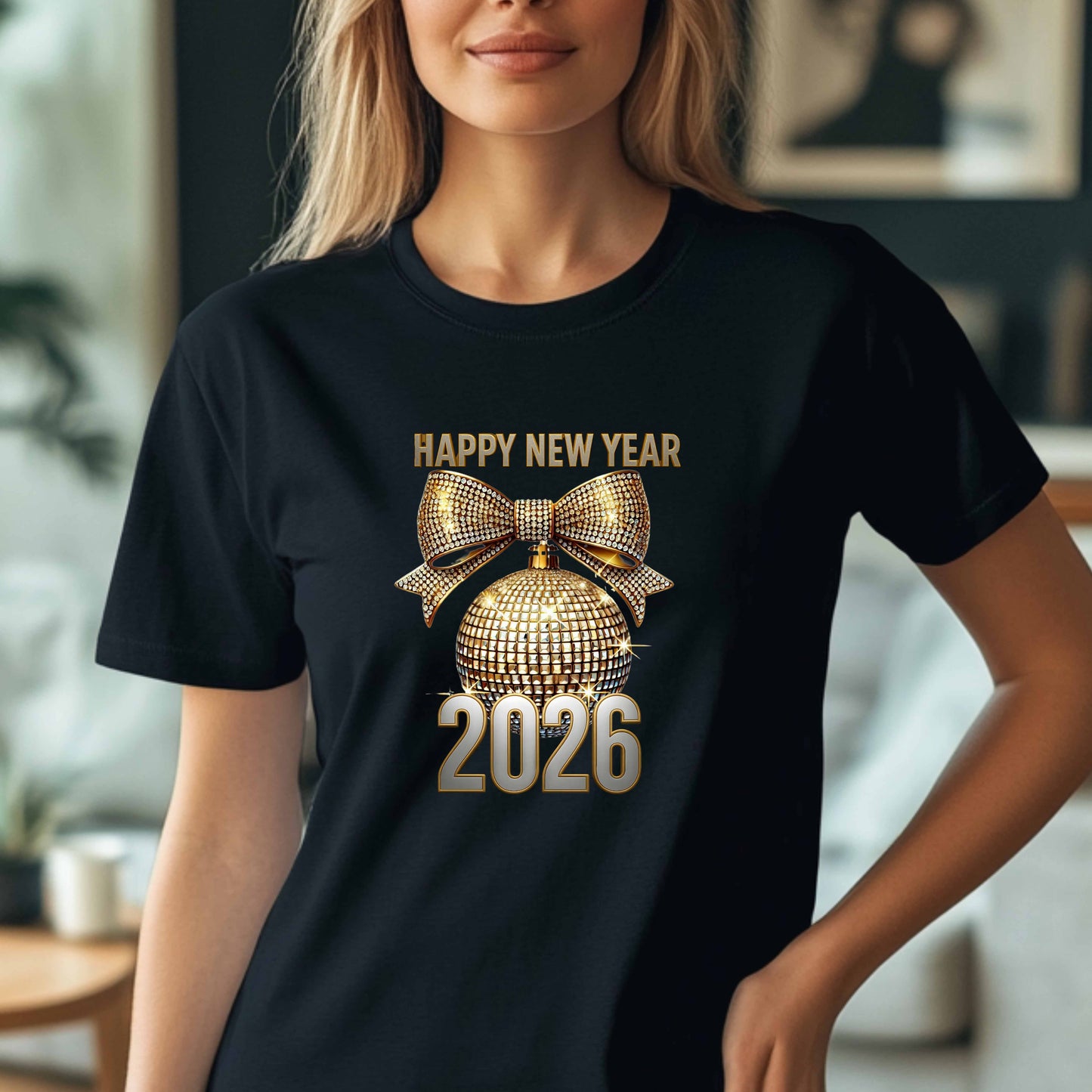 HAPPY NEW YEAR 2026 GOLD AND SILVER BALL. T-Shirt