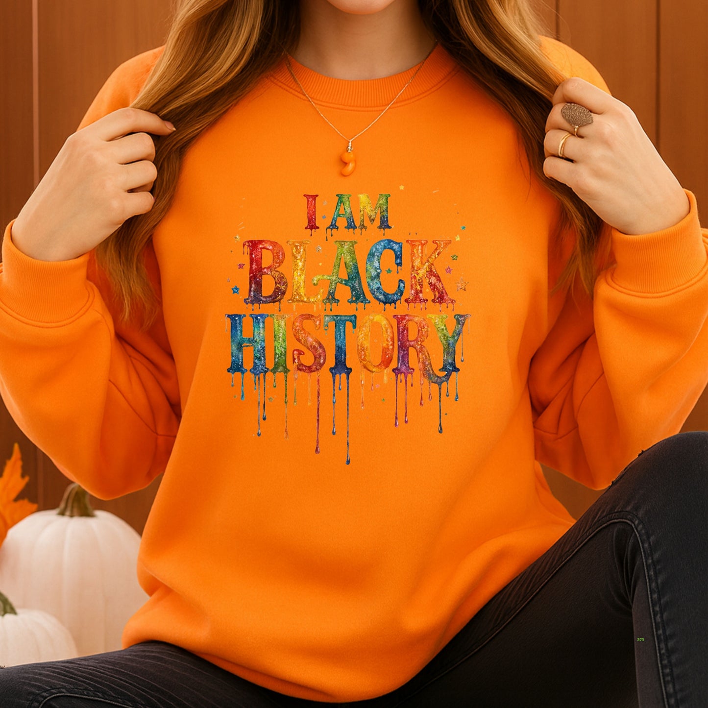 COLORFUL DRIP I AM BLACK HISTORY.   Crewneck Pullover Sweatshirt