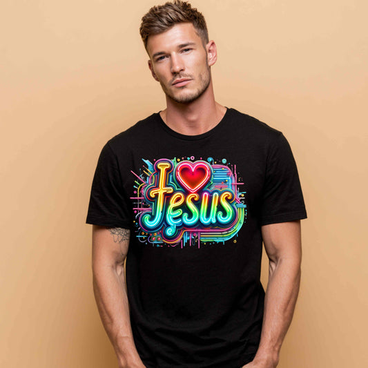 NEON I LOVE JESUS.  T-Shirt