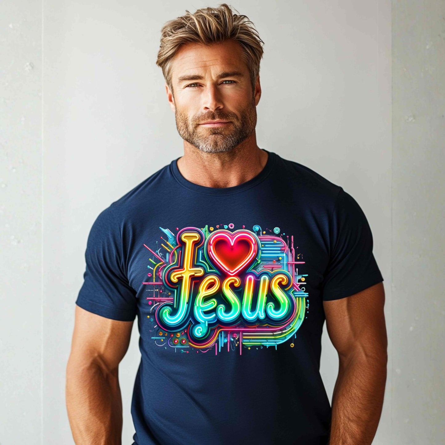 NEON I LOVE JESUS.  T-Shirt