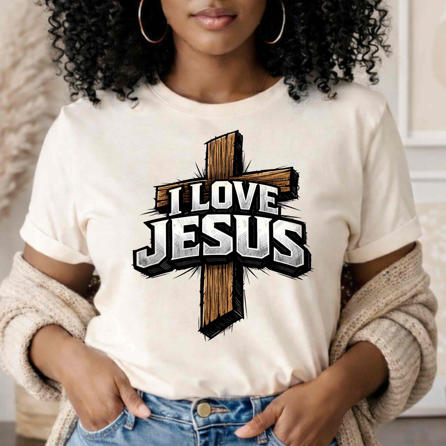 I LOVE JESUS CROSS. T-Shirt