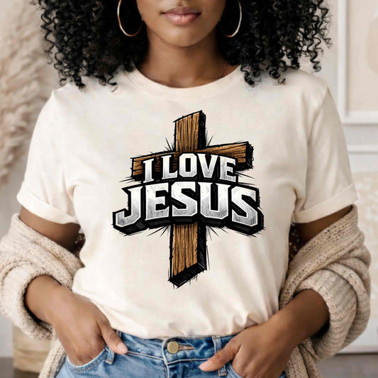 I LOVE JESUS CROSS. T-Shirt