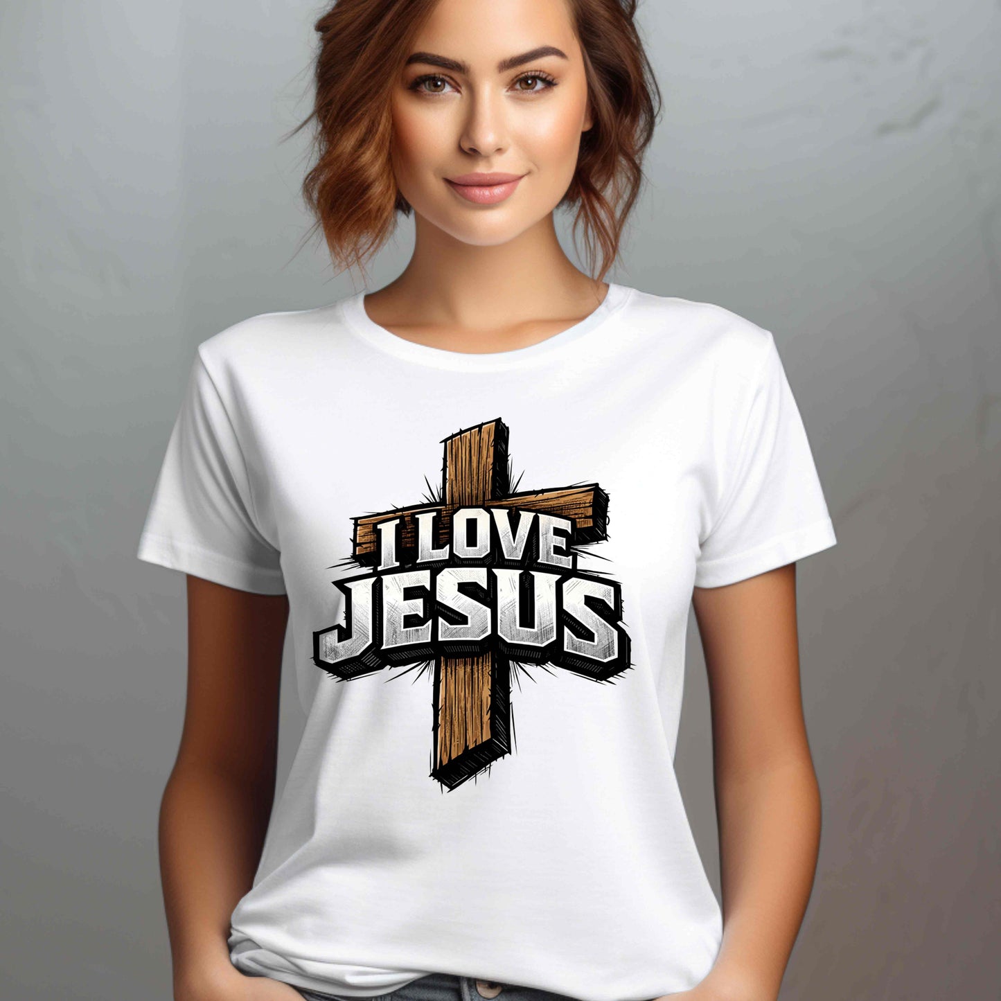 I LOVE JESUS CROSS. T-Shirt