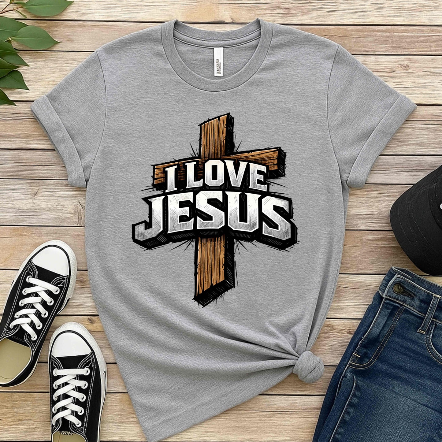 I LOVE JESUS CROSS. T-Shirt
