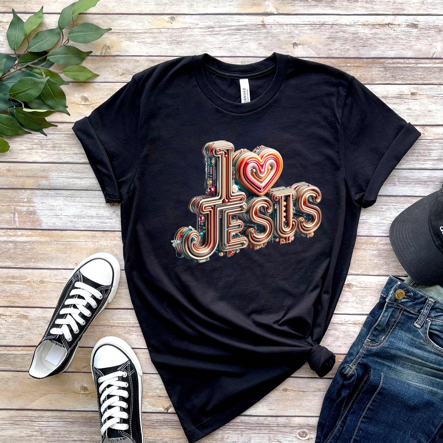 I LOVE JESUS MULTICOLOR LAYERS. T-Shirt