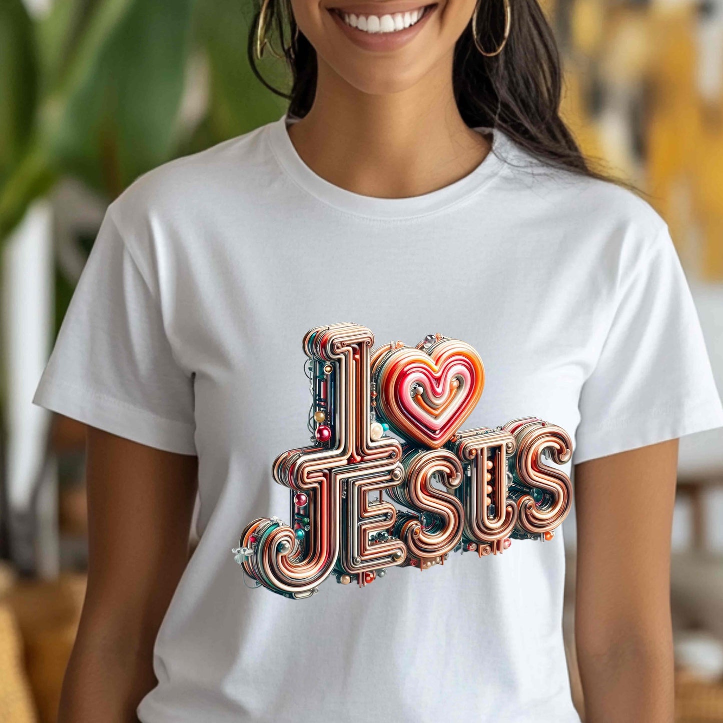 I LOVE JESUS MULTICOLOR LAYERS. T-Shirt