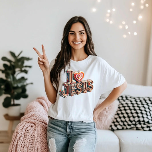 I LOVE JESUS MULTICOLOR LAYERS. T-Shirt